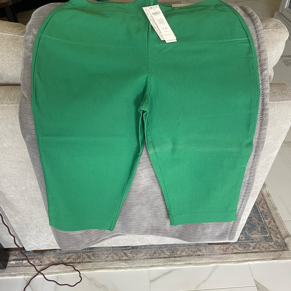 Chico's Kelly Green Capri Stretch Pants